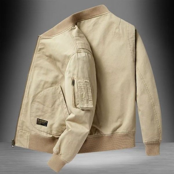 Vintage Baseball Jacket Bomber Jacket Casual Work Shirt For Men Jackets & Coats