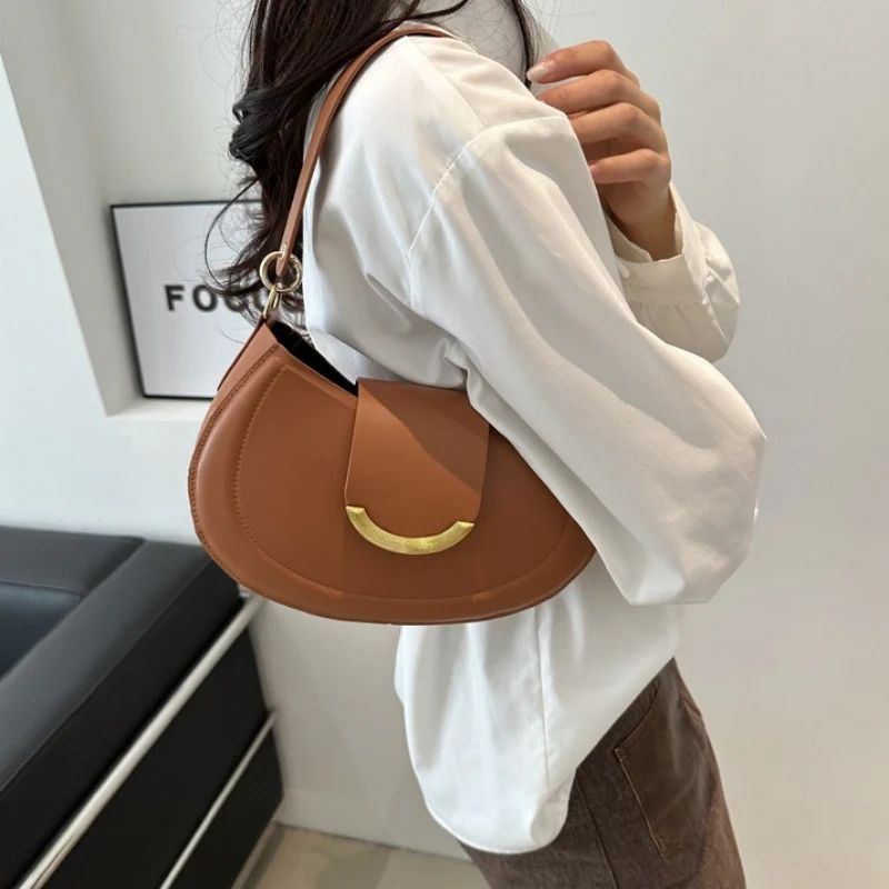 Mateamoda Elegant Solid Pattern Hobo Bag Crossbody Bag Underarm Handbag