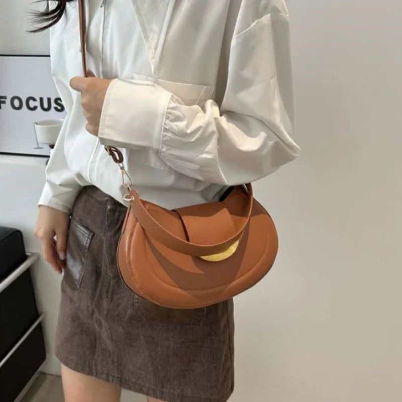 Mateamoda Elegant Solid Pattern Hobo Bag Crossbody Bag Underarm Handbag