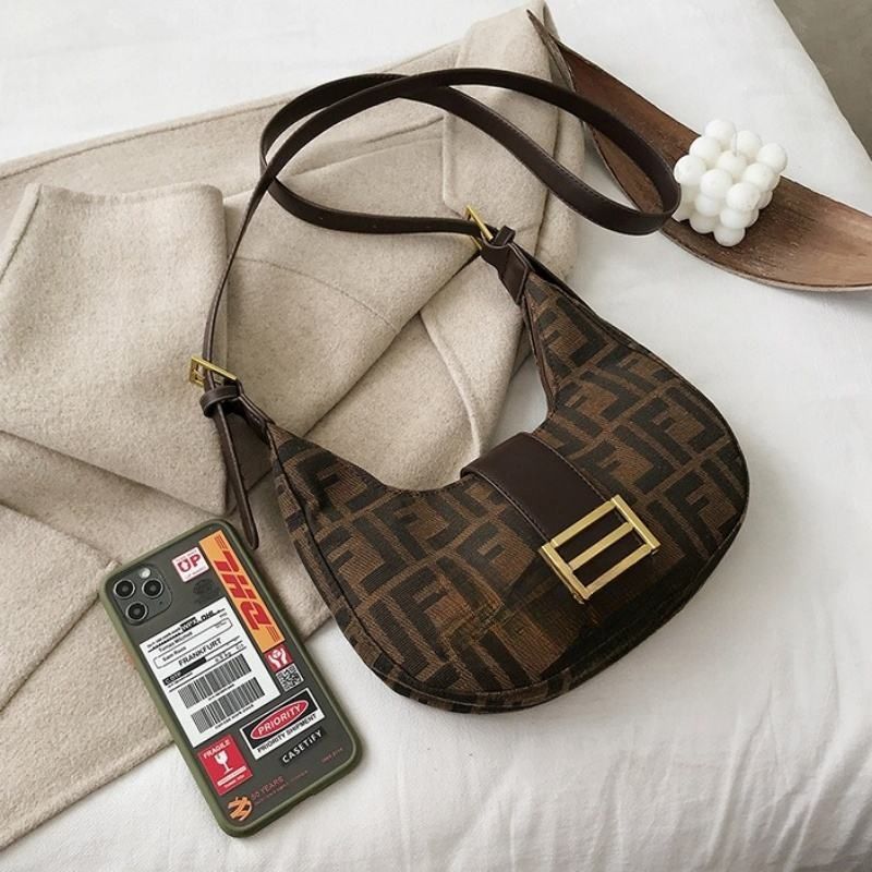 Mateamoda Refined Monogram Hobo Shoulder Bag