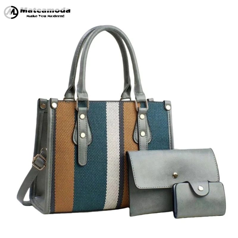 Mateamoda 3 in 1 Vintage Tote Bag Underarm Handbag Crossbody Bag