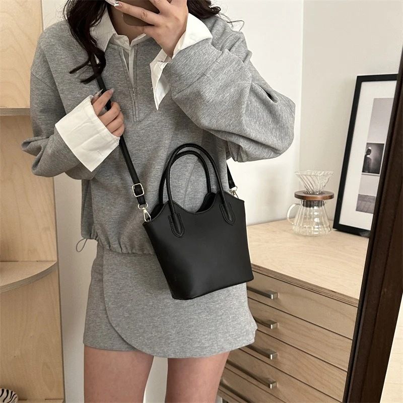 Mateamoda Mini Faux Leather Tote Bag Crossbody Bag Underarm Handbag