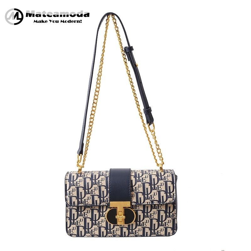 Mateamoda Refined Monogram-Printed Chain Sling Bag Underarm Bag Crossbody Bag