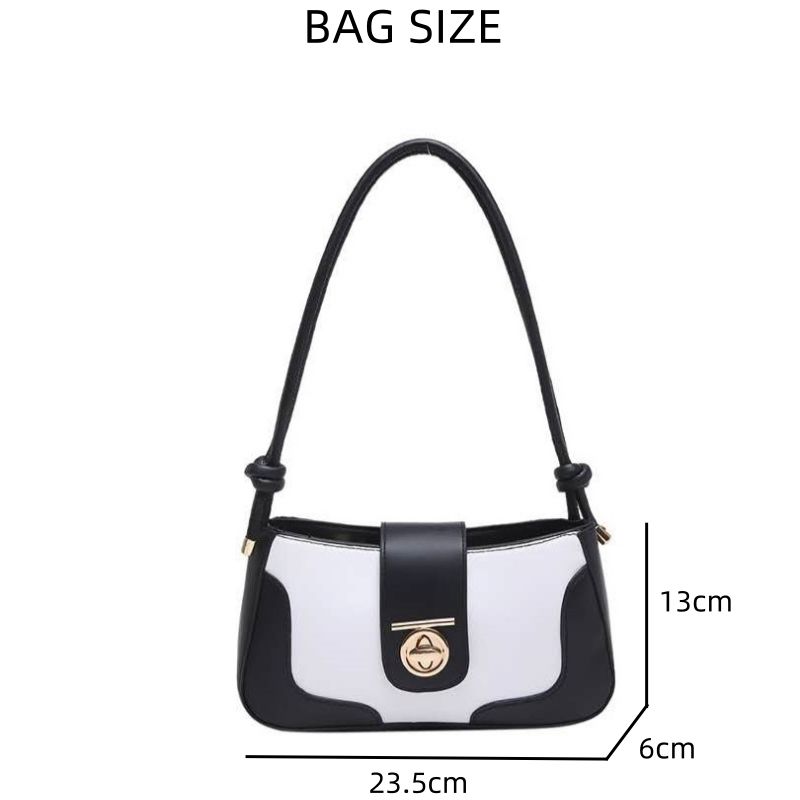 Mateamoda Elegant Two-Tone Shoulder Bag Underarm Handbag Crossbody Bag