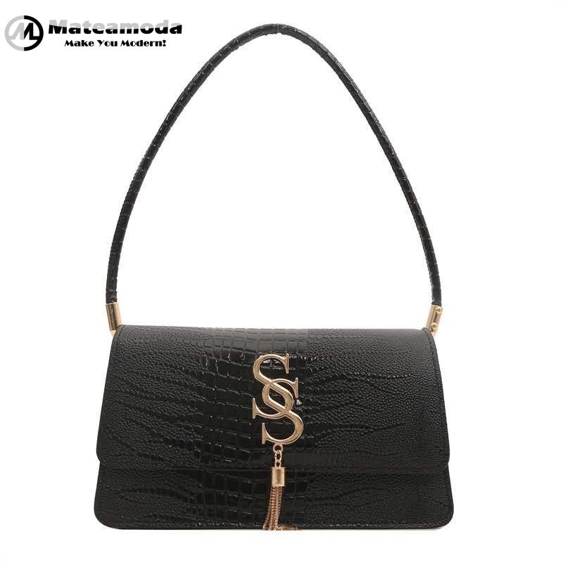 Mateamoda Sophisticated Croc-Embossed Shoulder Bag Underarm Handbag