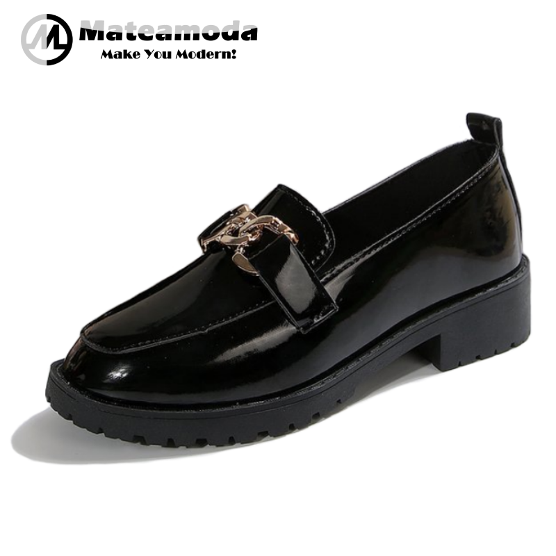 Mateamoda Women Shoes High-Shine Loafers Ladies Shoes Casual Shoes