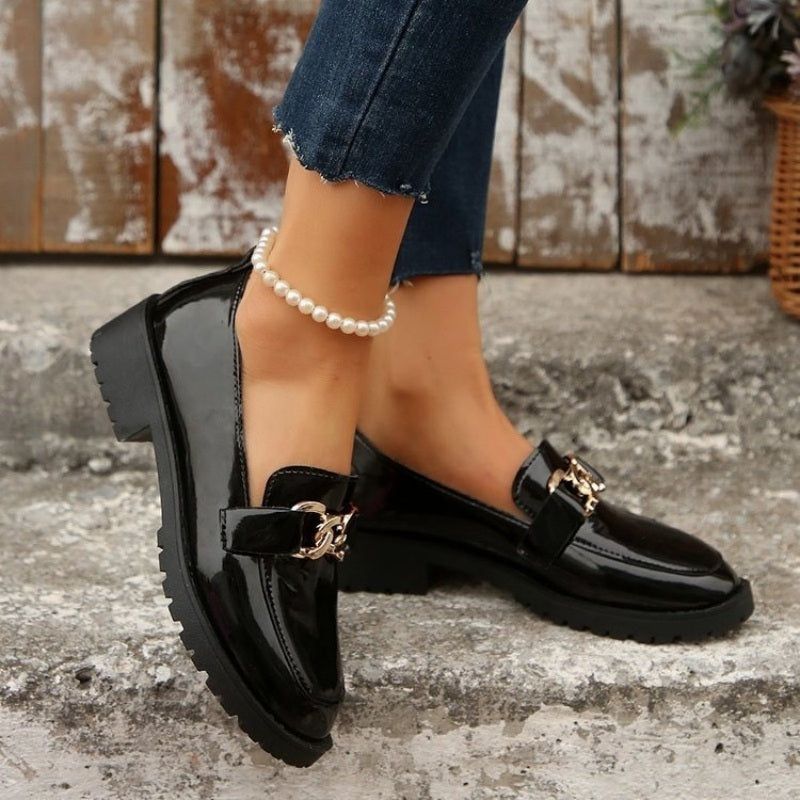 Mateamoda Women Shoes High-Shine Loafers Ladies Shoes Casual Shoes