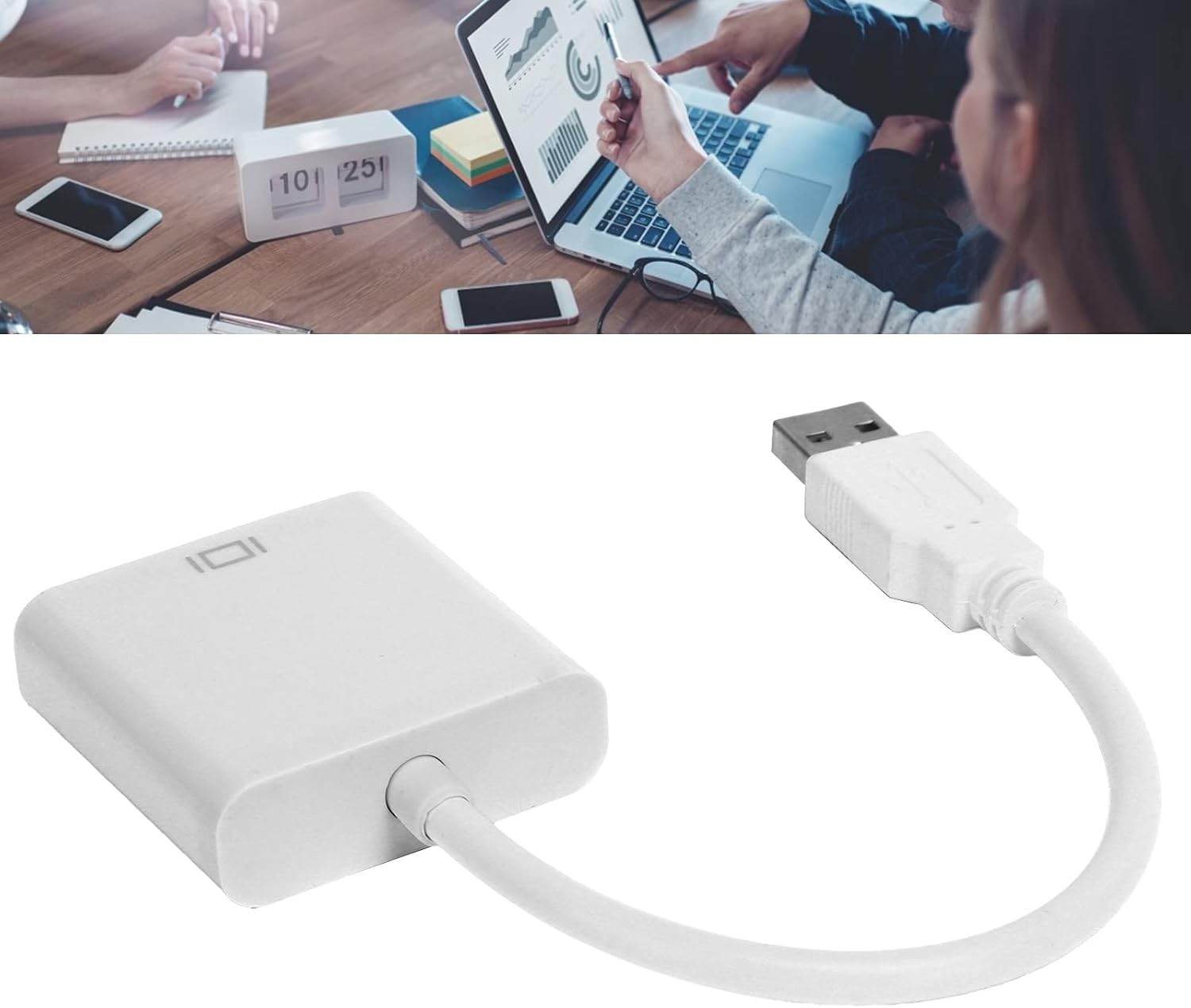 USB3.0 to VGA Converter, 5Gbps HD 1080P Adapter Cable, 15Pin Female External Video Card for Laptops, Desktops, Monitors, Projectors, TVs