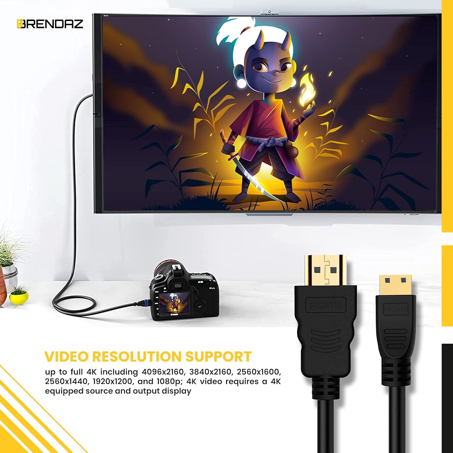 High-Speed 4K Ultra HD HDMI 2.0 Cable /  18 Gbps, 60 Hz, 2160p, 48 bit, male-to-male, Ethernet Ready