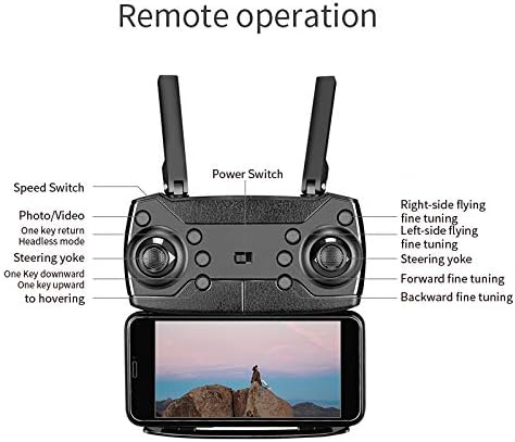 E88 Pro Drone with dual 4k camera, Kids/  Beginner, wifi fpv 1080 hd, Dual foldable RC Quadcopter , Altitude hold, Headless mode, visual positioning, auto return, mobile app control, Black, 360 flip