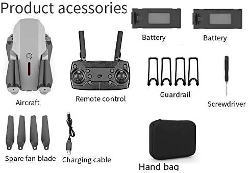 E88 Pro Drone with dual 4k camera, Kids/  Beginner, wifi fpv 1080 hd, Dual foldable RC Quadcopter , Altitude hold, Headless mode, visual positioning, auto return, mobile app control, Black, 360 flip