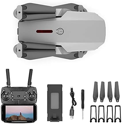 E88 Pro Drone with dual 4k camera, Kids/  Beginner, wifi fpv 1080 hd, Dual foldable RC Quadcopter , Altitude hold, Headless mode, visual positioning, auto return, mobile app control, Black, 360 flip