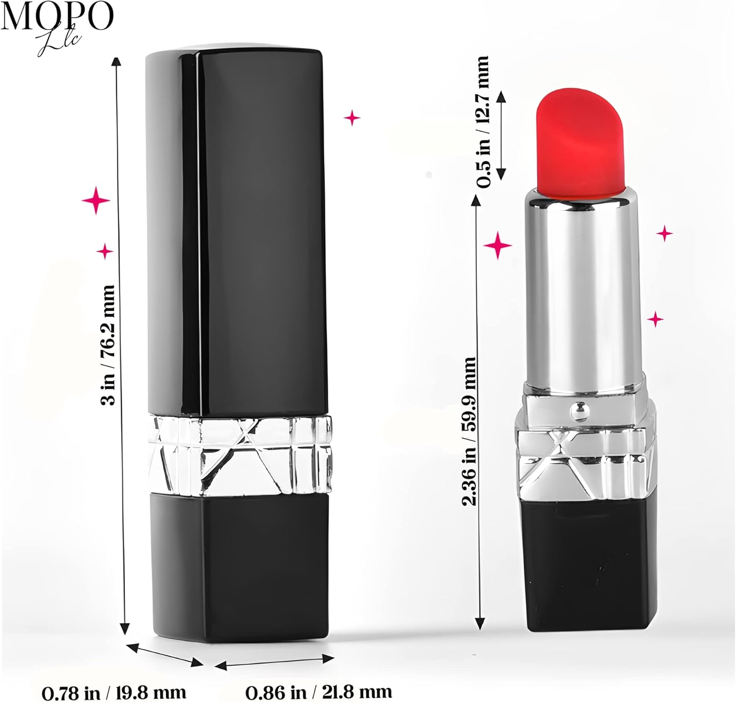 Bullet Lipstick G Spot Vibrator - Lipstick Shaped Tip with 10 Vibration Modes Discreet Pocket Womens Vibrator for Her, Rechargeable Soft Powerful Vibrating Adult Toy Silver - image 2