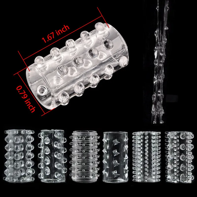 6pc stretchy Stay Hard Cock Power Penis Sleeve Set of 6pcs Clear - image 4
