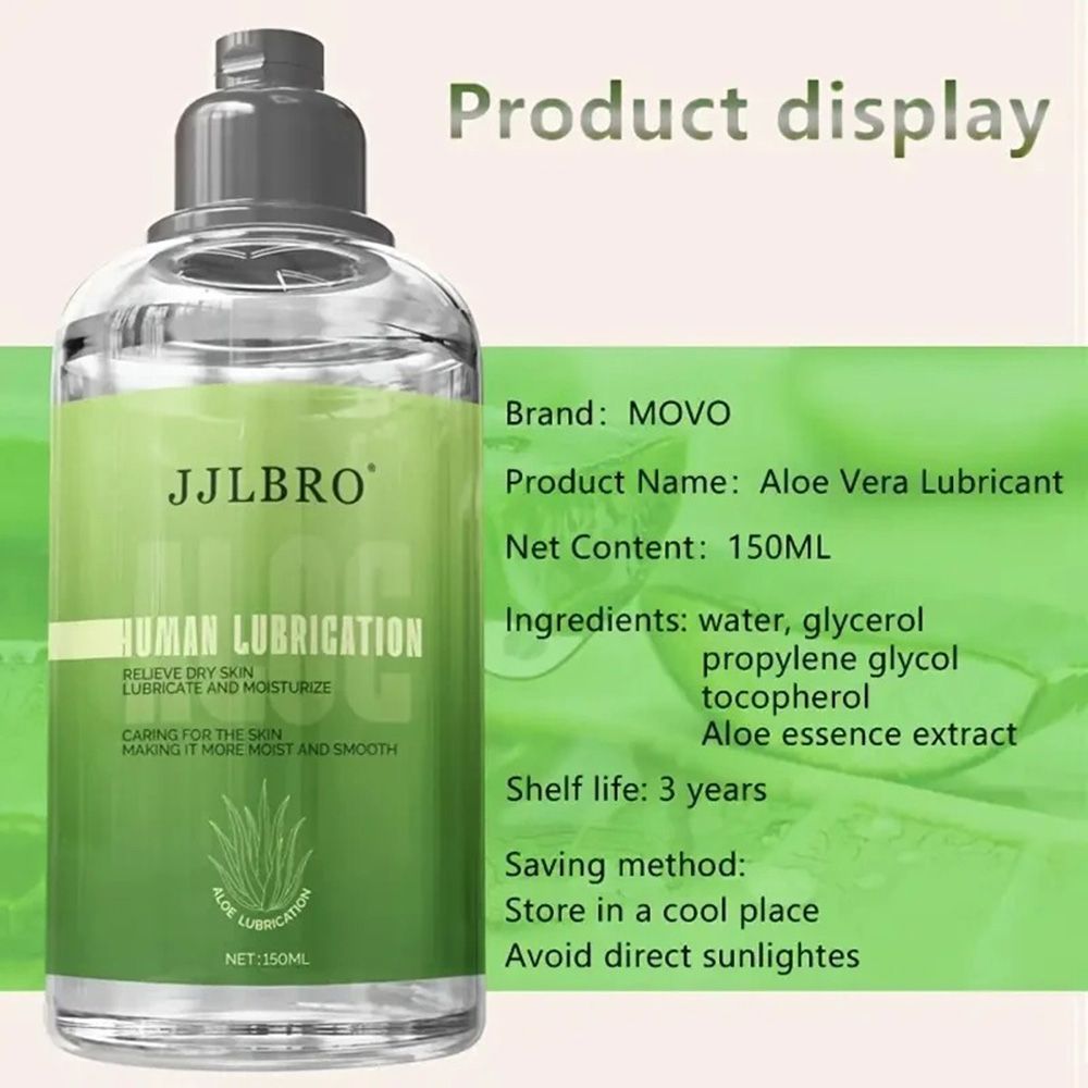 JJLBRO ALOE VERA Body Smooth Lubricant Gel 150ml Sensual Massage Adult Sexual Edible Flavor Sex Product Perfect To Warm Up Sex Toys