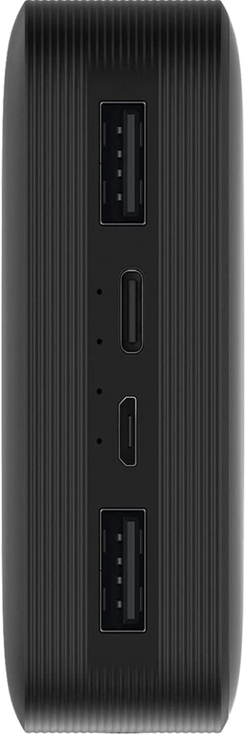 MI 20000mAh XIAOMI Redmi PowerBank 74Wh 18W 3.6A Rapid Charging Dual USB Outputs for Two Devices at Once, microUSB & USB-C Input, Portable Travel Charger iPhone iPad Samsung Smartphone & Gaming Device