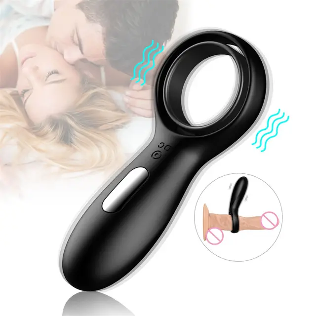 Rechargeable cock ring Rubber Head Glans Sex Toys Male Products Vibrator Enlargement Delay Ejaculation Vibrating Penis Cock Ring for Men