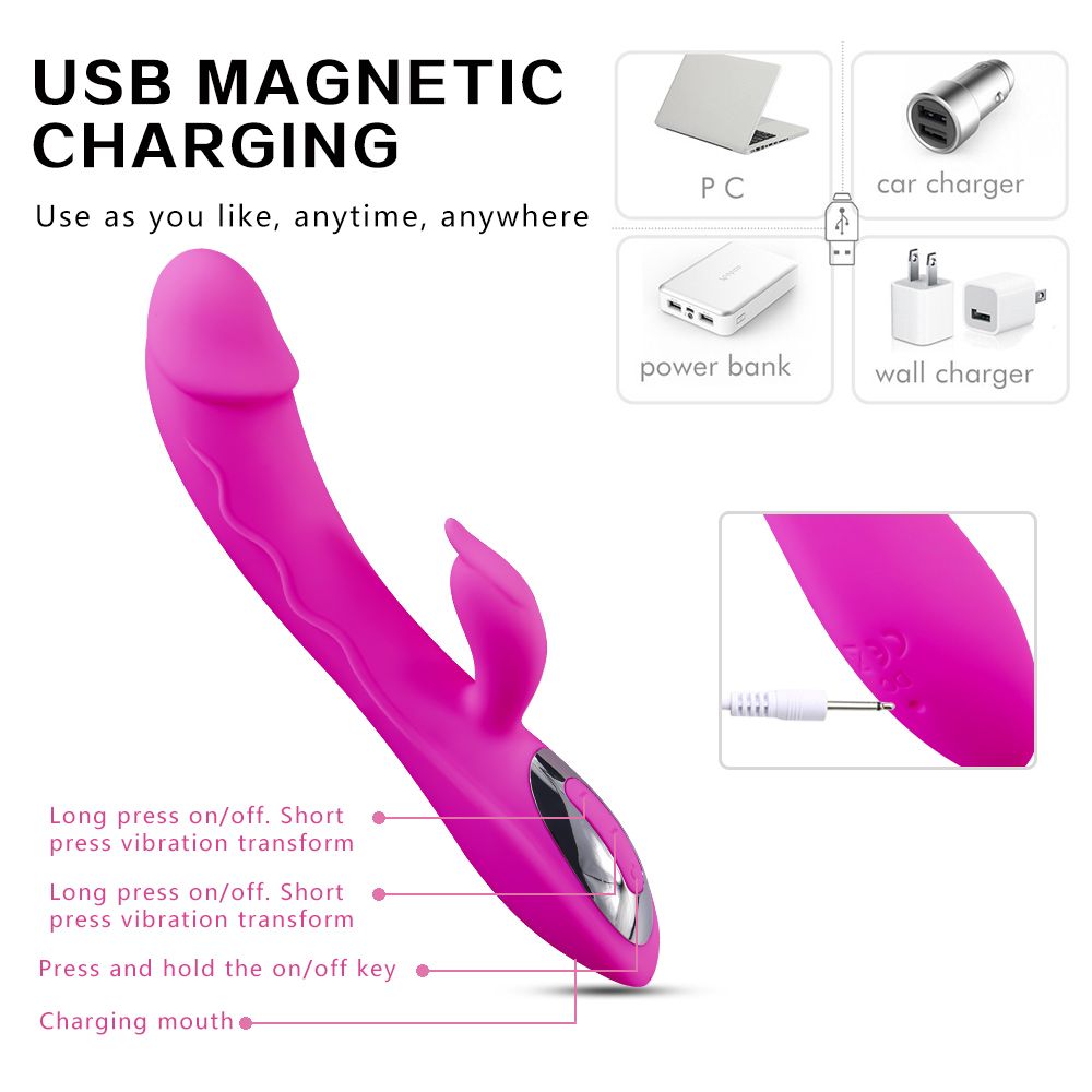 Rechargeable hornet Powerful Dildo Vibrator Massager Automatic Vibrating Rod Clitoris G-spot Stimulation Waterproof Rabbit Dildo Vibrator view 3