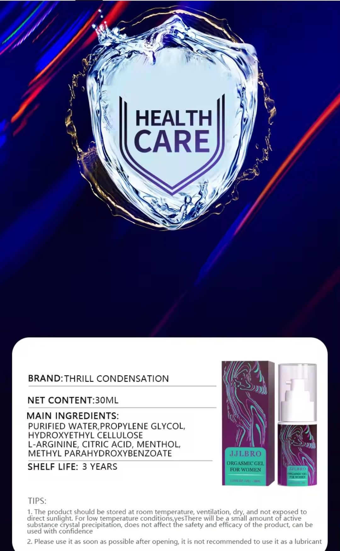 JJLBRO Orgasm Awakening Gel 30ml Orgasm Promoting Liquid Pleasure Orgasm Lubricant One Drop Orgasm lube