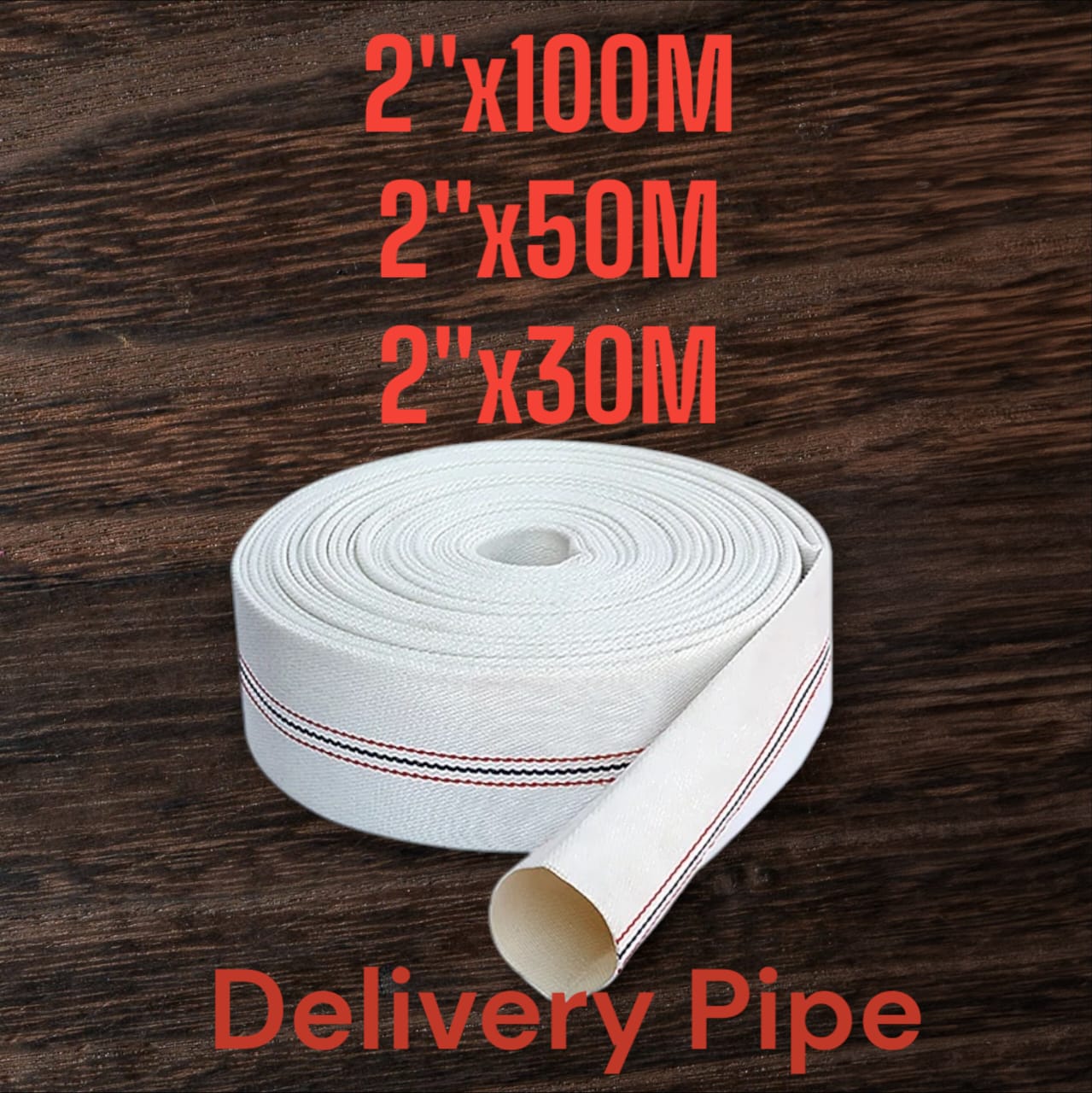 2inch Delivery Pipe 2’ by 30 Metres /50m /100m Branded Water Hose Strong Hdpe Laminated Woven Lay Flat Tube
