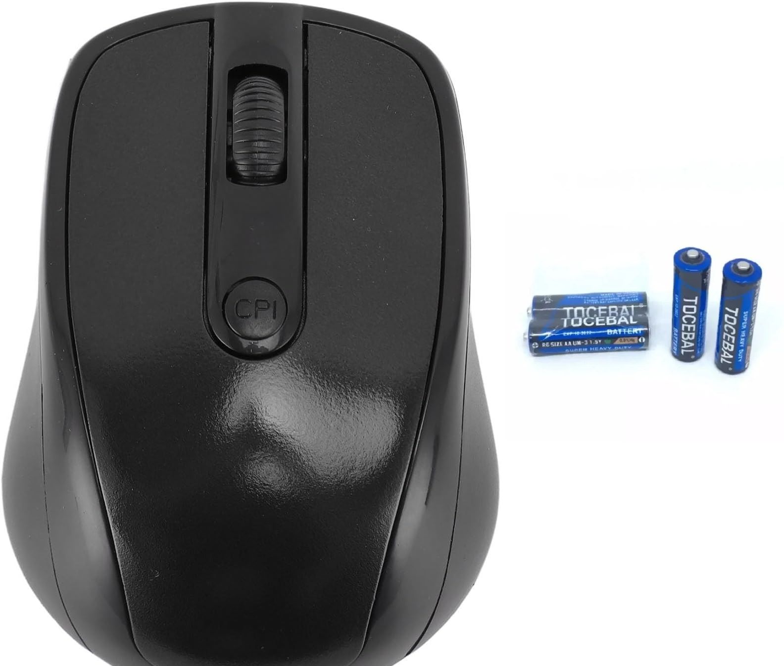 WIRELESS Cordless Mouse, 2.4G Ergonomic Cordless Mouse for Laptop Cordless Optical Mice with USB Receiver Compatible with PC Computer Notebook TV (Black) + AAA BATTRIES