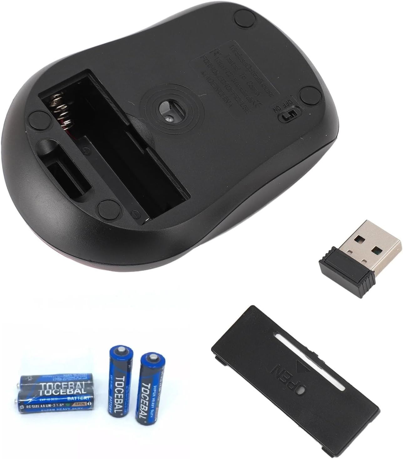 WIRELESS Cordless Mouse, 2.4G Ergonomic Cordless Mouse for Laptop Cordless Optical Mice with USB Receiver Compatible with PC Computer Notebook TV (Black) + AAA BATTRIES