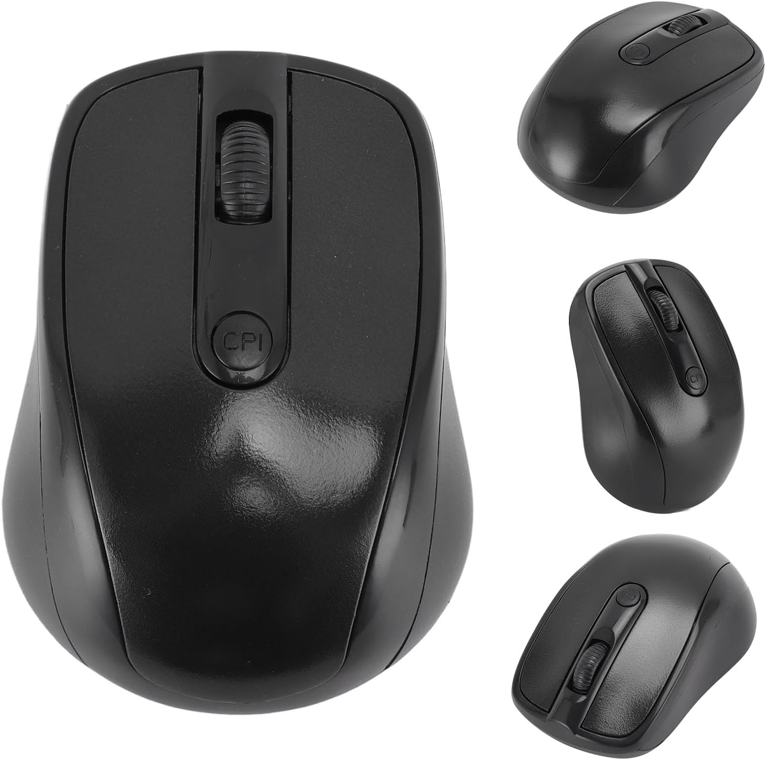 WIRELESS Cordless Mouse, 2.4G Ergonomic Cordless Mouse for Laptop Cordless Optical Mice with USB Receiver Compatible with PC Computer Notebook TV (Black) + AAA BATTRIES