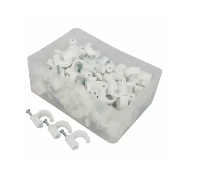 Round/FLAT Cable Clips Steel Nail Line Card Wire Line Cable Clips Trough Wire Fixing 6MM/ 8MM/ 10MM/ 12MM