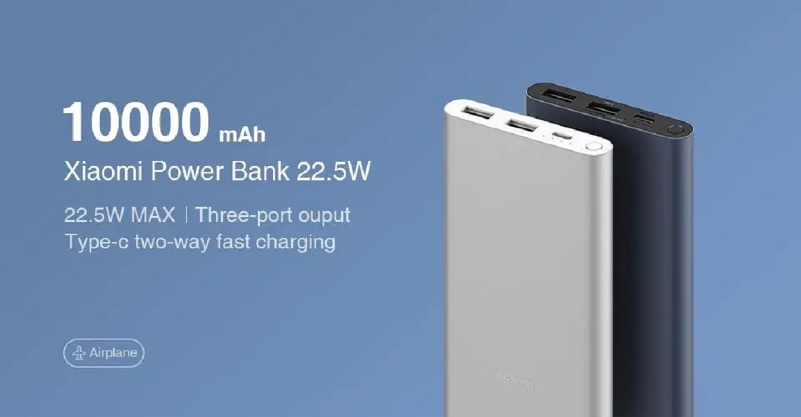 XIAOMI MI 22.5W portable Powerbank 3 10000mAh PD USB C FAST CHARGE POWER BANK
