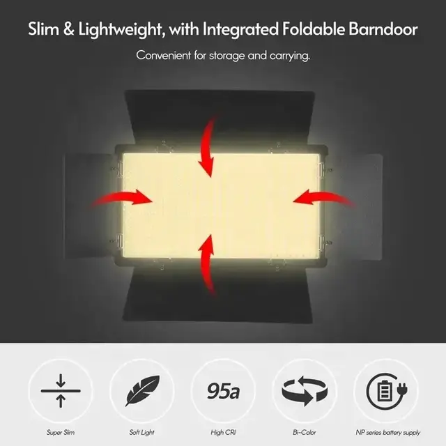 LED Video Fill Light,3200K-5500K Dimmable Photography Lighting Kit for YouTube Tiktok Video Recording,Game Streaming RL1200 WITH REMOTE, compatible with DSLR cameras