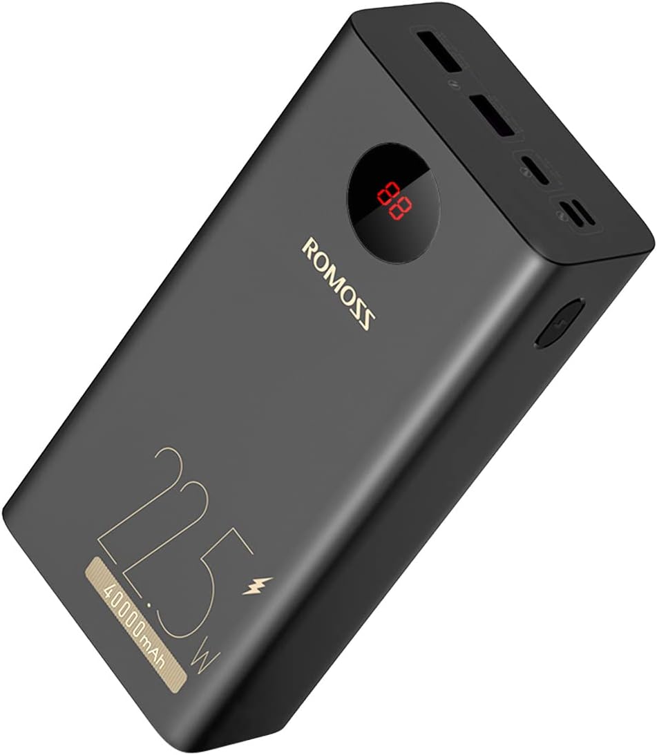 ROMOSS 40000mAh Power Bank, 22.5W & PD20W USB C Fast Charging Portable Charger with 3 Outputs and 3 Inputs External Battery Pack Compatible with iPhone 13/12, iPad, MacBook Pro, Surface, etc