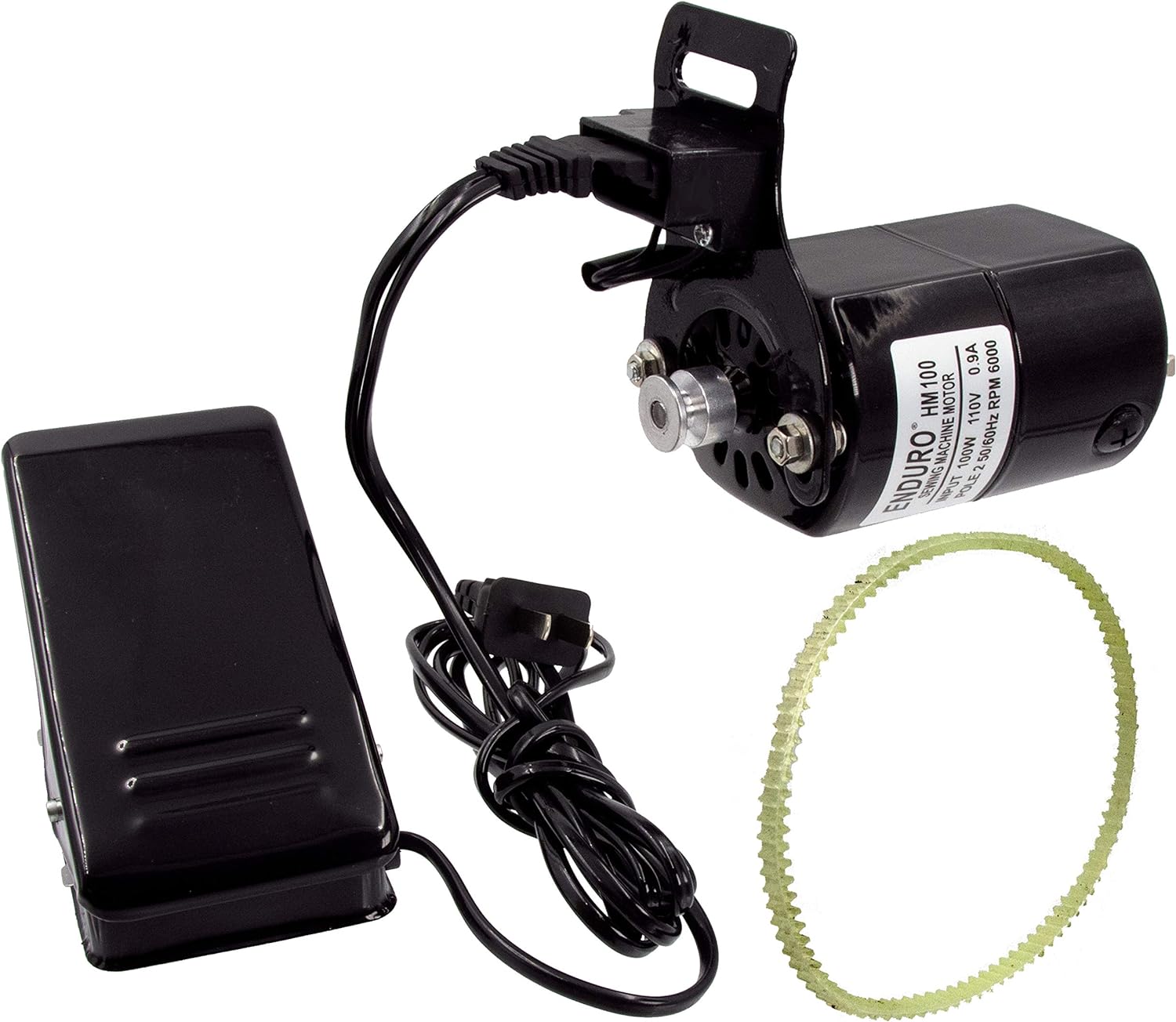 Sewing Machine Motor Kit with Foot Pedal & Belt - 220Volt, 100 Watt for Imported & Domestic Home Sewing Machines (Black)