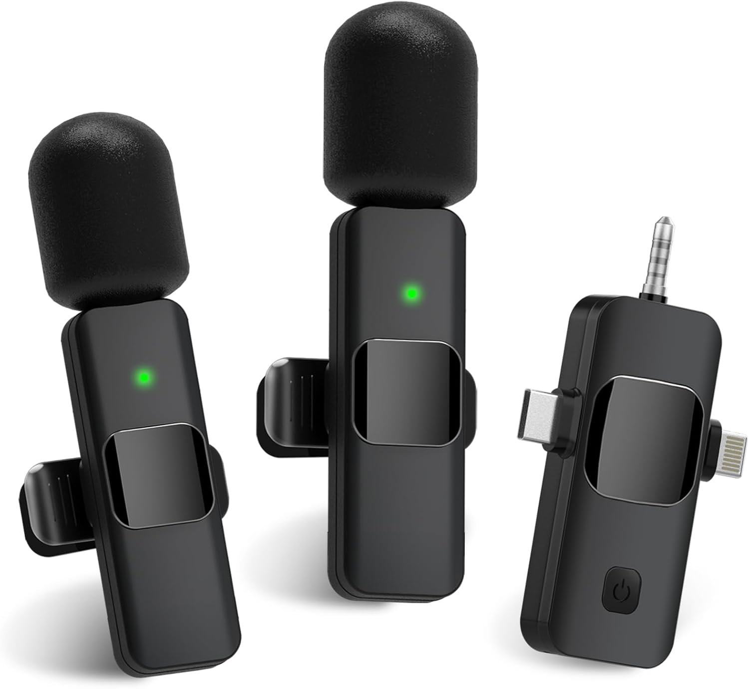 3 in 1 Wireless Mini Microphone-10 Hours of Life, Wireless Microphone for iPhone,Camera, Android, iPad,Lavalier Microphone Intelligent Noise Reduction for Video Recording/Vlog/Live Streaming