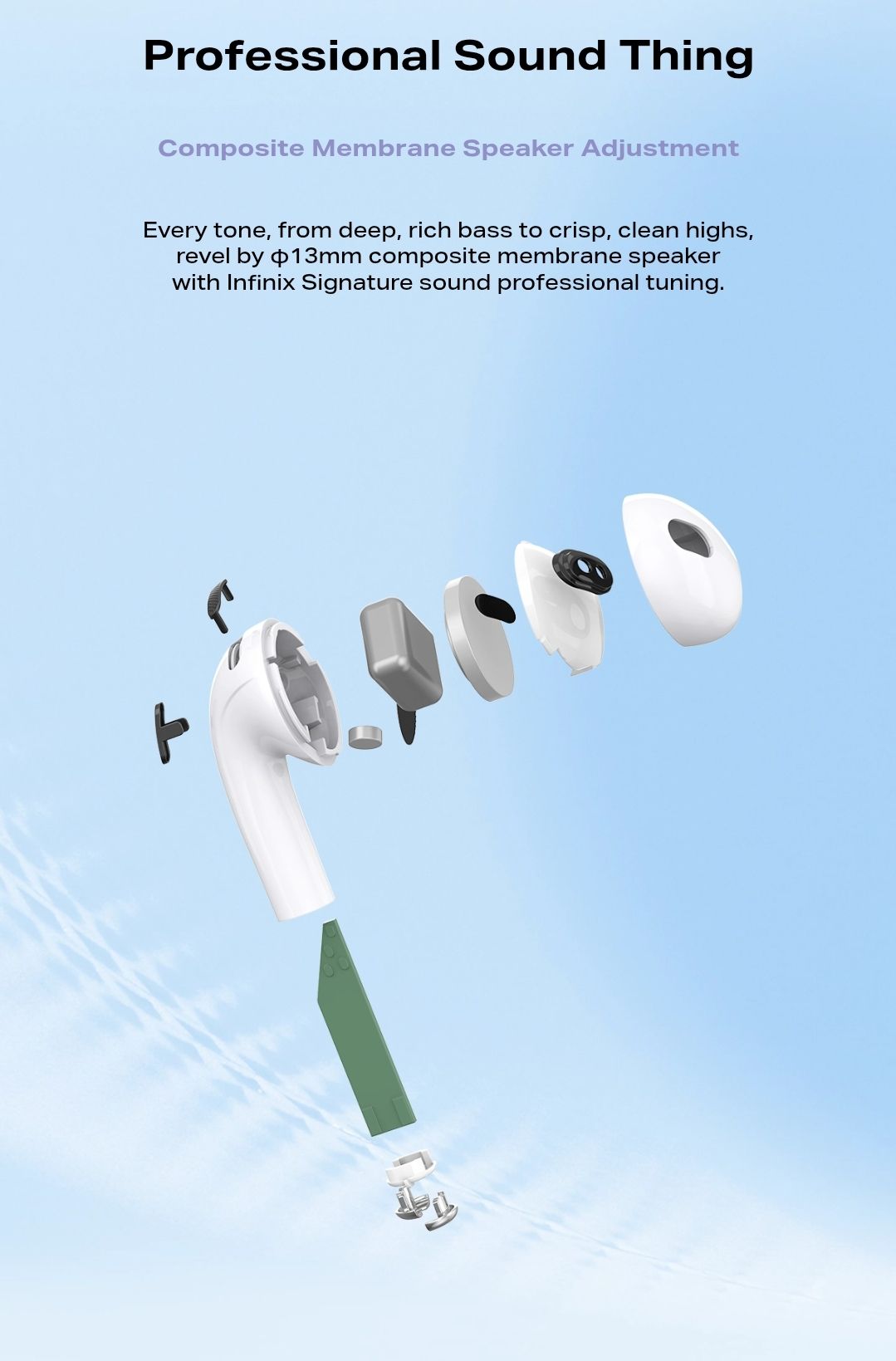 Infinix XBuds 3 lite Wireless Bluetooth headphones with DUAL MIC ENC Earbuds and Charging case