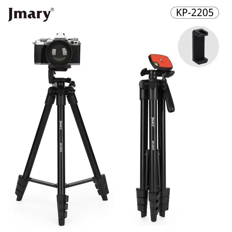 Jmary KP-2205 Tripod: A Lightweight and Versatile Tripod with a Mobile Clip and a Carry Bag! Perfect for vlogging,travel and live streaming