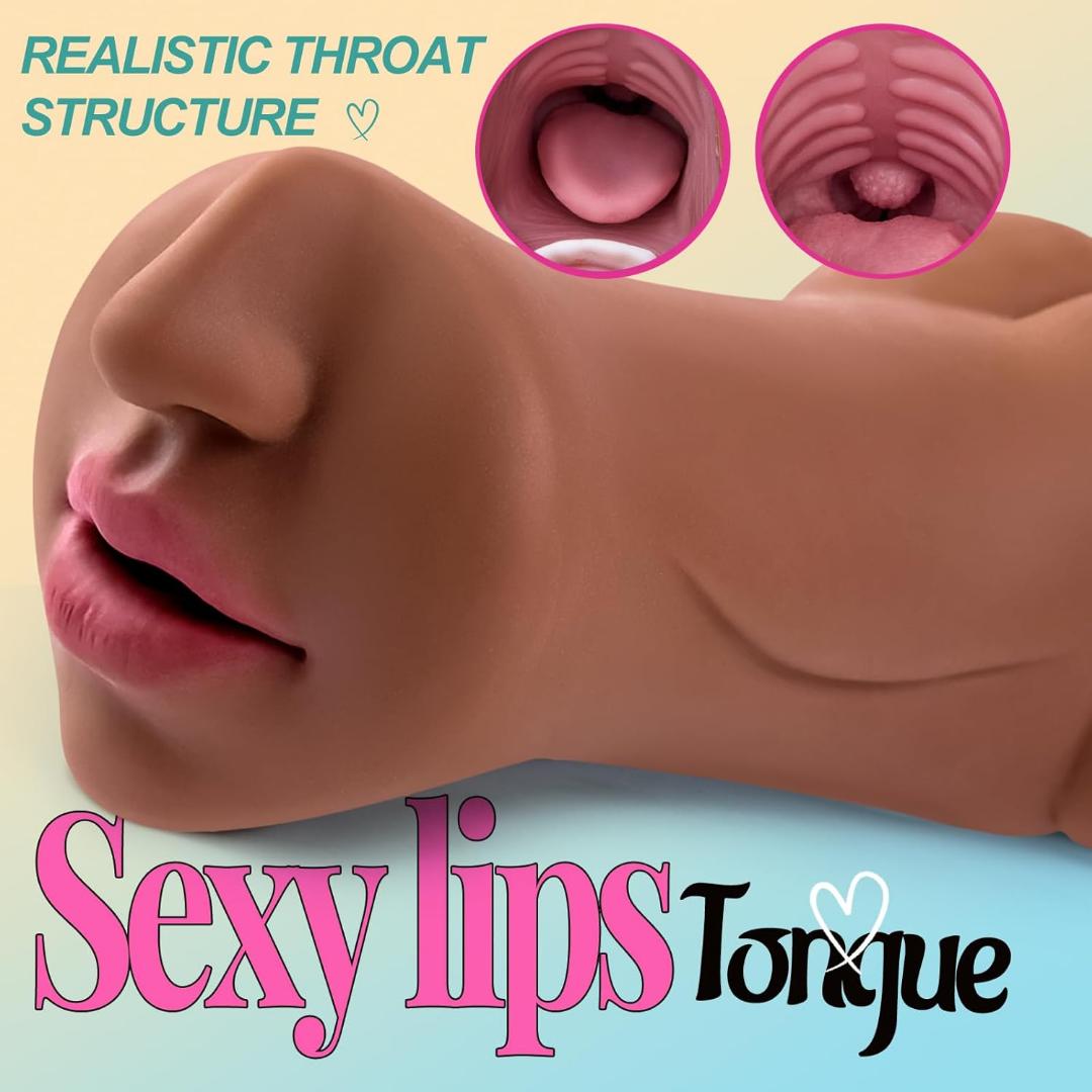 3in1 Hand held Sex Adults Realistic Oral Clitt Vagina For Men Tight Puss Male Portable Masturbator Cup Deep Throat Tongue Toys view 4