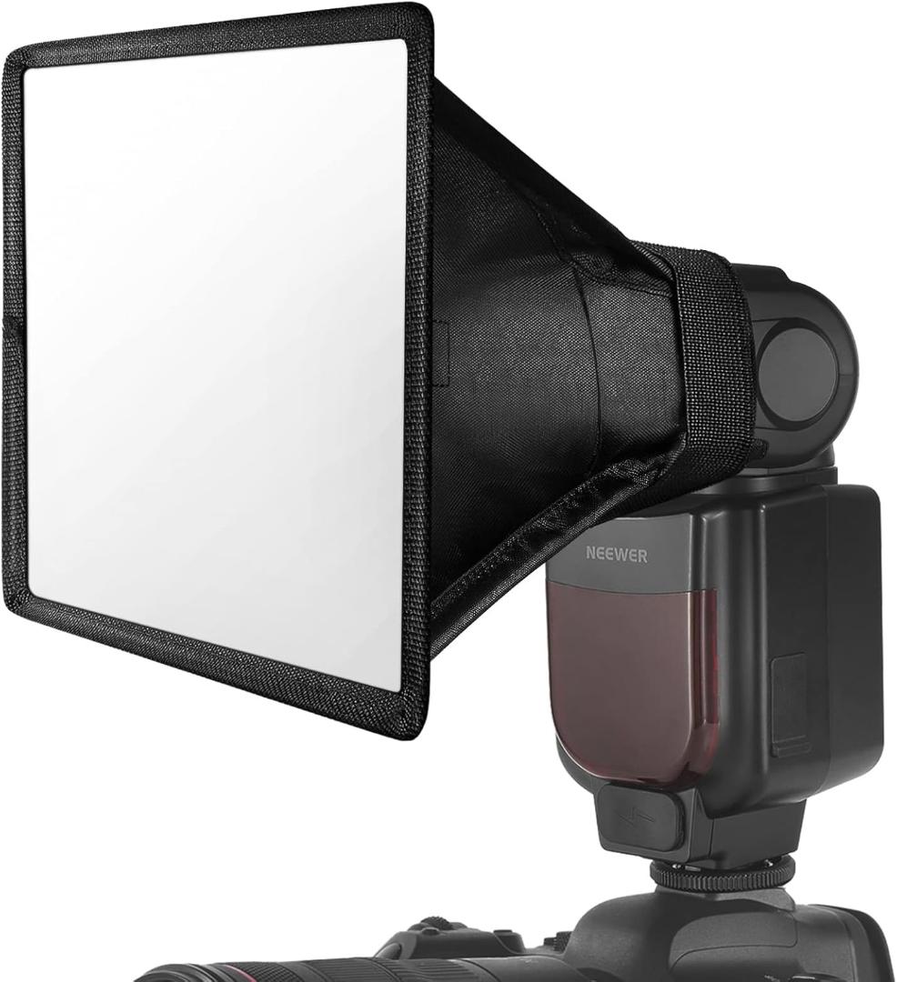 Flash Diffuser Light Softbox 6" x 5", Universal, Collapsible with Storage Pouch Compatible with Canon Nikon Sony Godox Yongnuo NEEWER speedlight