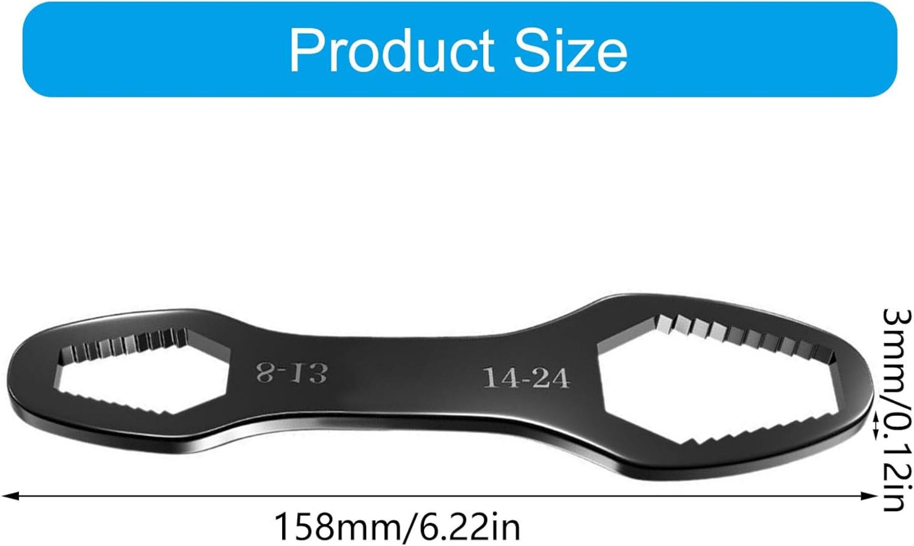 8mm-13mm 14mm-24mm Multifunction Hand Tool Wrench Repair Auto Mechanical Tool Hand Tool 9/16 to 1/2inch Double Head Spanner