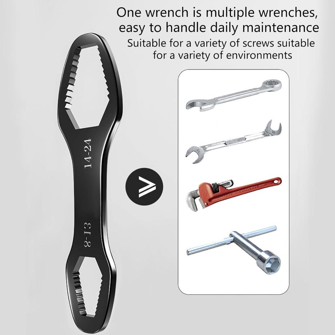 8mm-13mm 14mm-24mm Multifunction Hand Tool Wrench Repair Auto Mechanical Tool Hand Tool 9/16 to 1/2inch Double Head Spanner