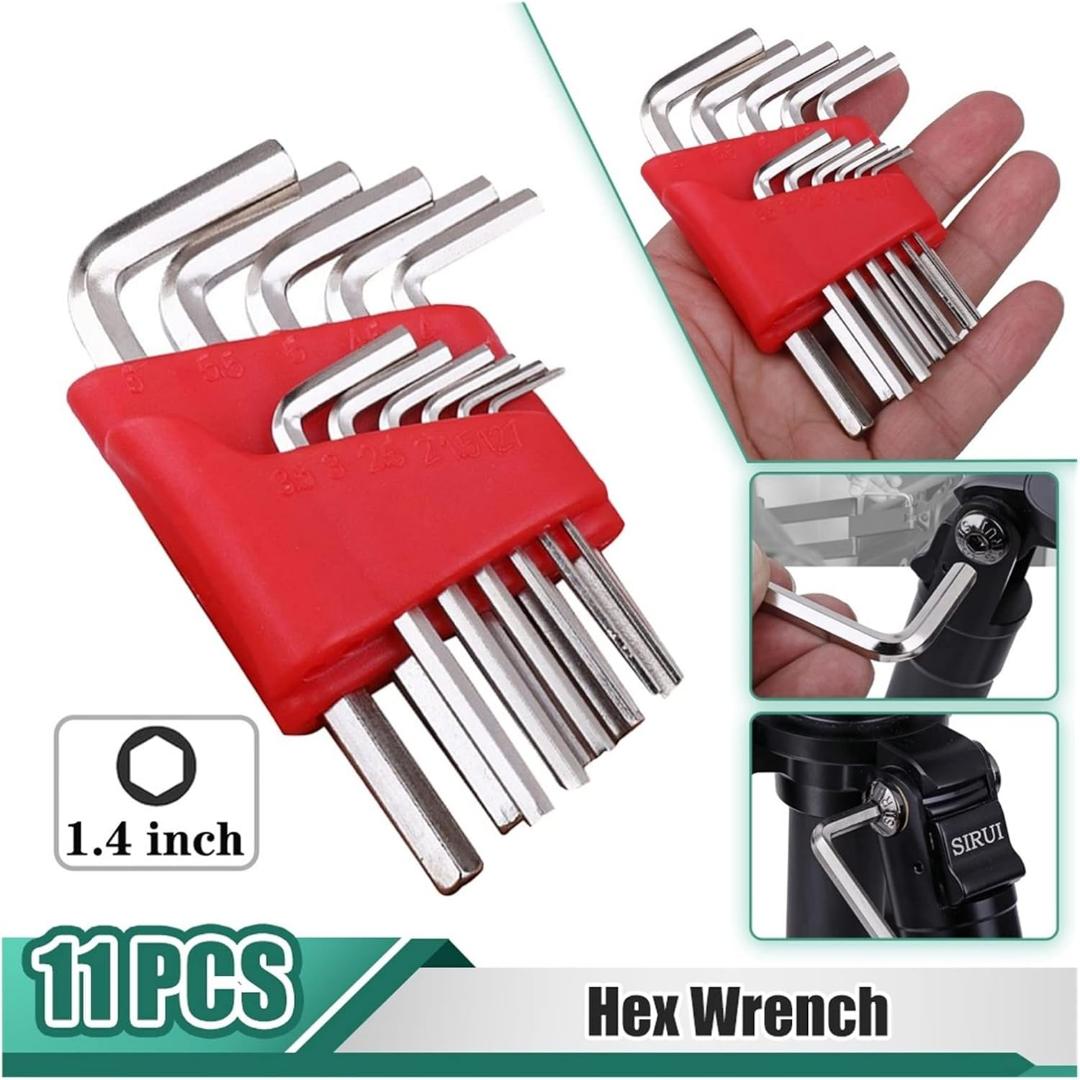 Allen Key Set 11 Pcs Allen Wrench Metric3.5mm - 6mm Inch L Wrench Double-End Screwdriver Allen Key Short Arm Tool Set Easy to Carry in The Pocket Hex Key Set