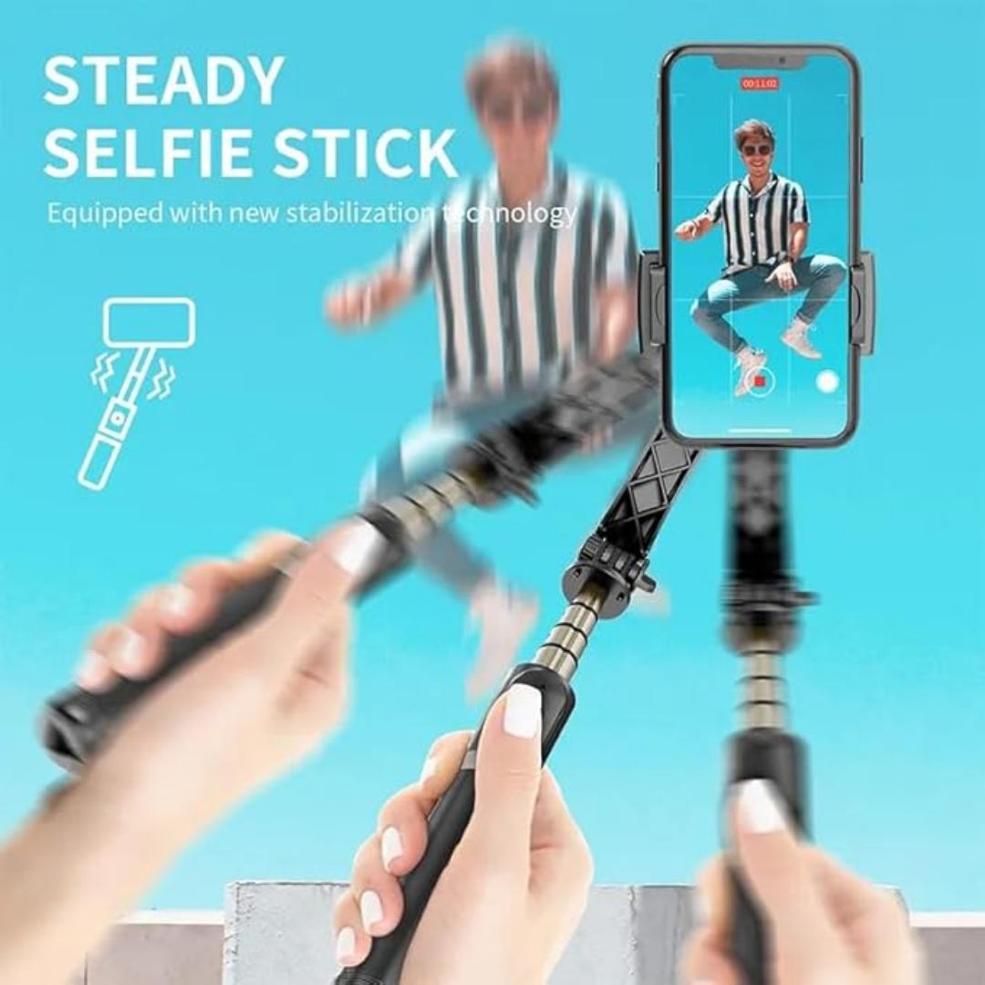 C08 Handheld Cell Phone Stabilizer Gimbal 1 Axis Phone Stable Tripod with Wireless Remote 360 Rotation Selfie Stick