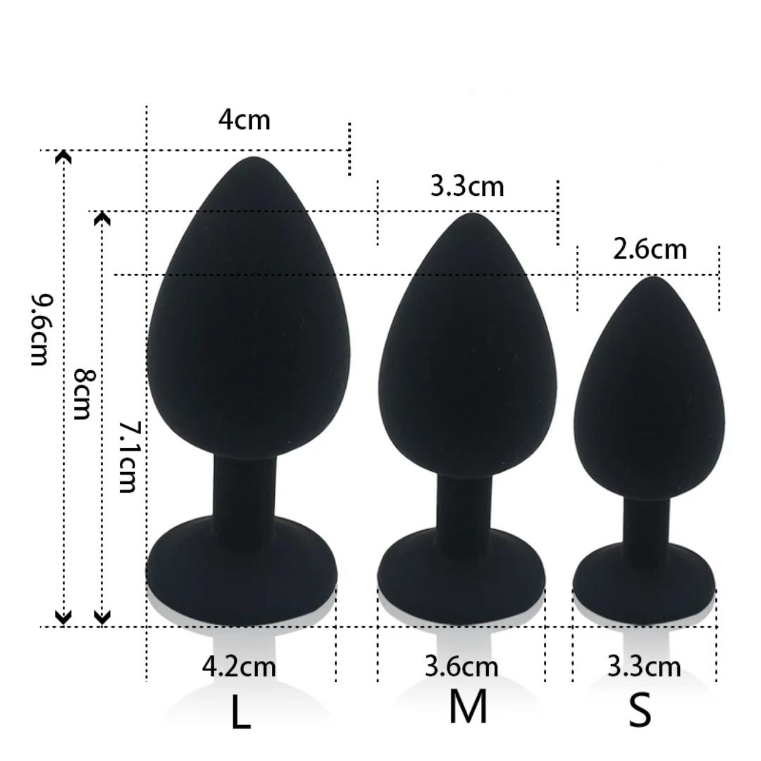 Soft Silicone Anal Butt Plug Prostate Massager Adult Anal Plug Bullet vibrator Esbian Gay Sex Toys For Women Men - Black