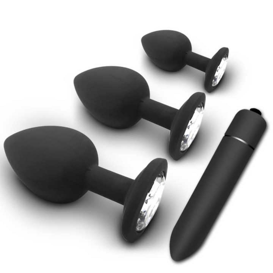 Soft Silicone Anal Butt Plug Prostate Massager Adult Anal Plug Bullet vibrator Esbian Gay Sex Toys For Women Men - Black
