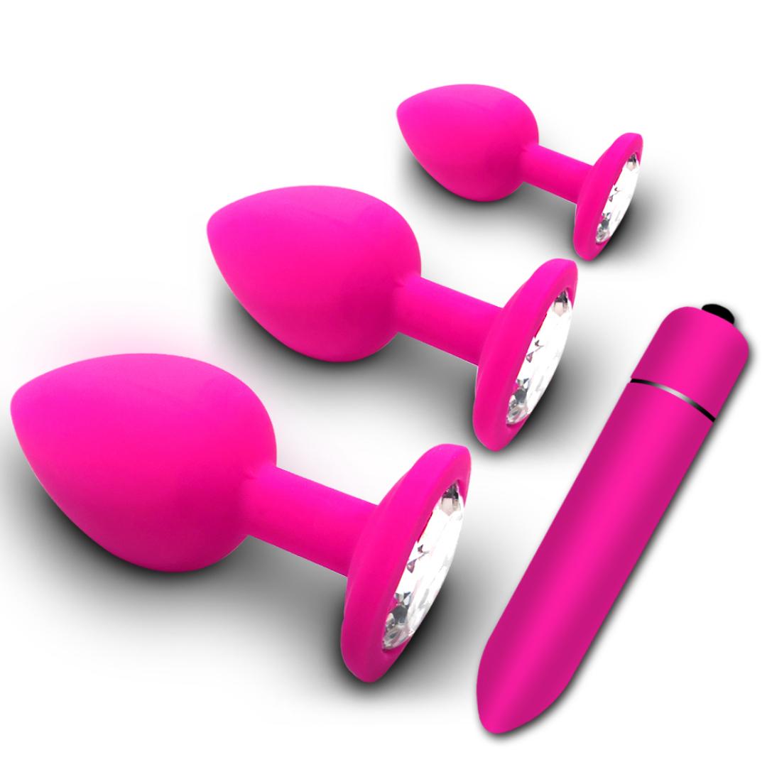 Soft Silicone Anal Butt Plug Prostate Massager Adult Anal Plug Bullet vibrator Esbian Gay Sex Toys For Women Men - Pink