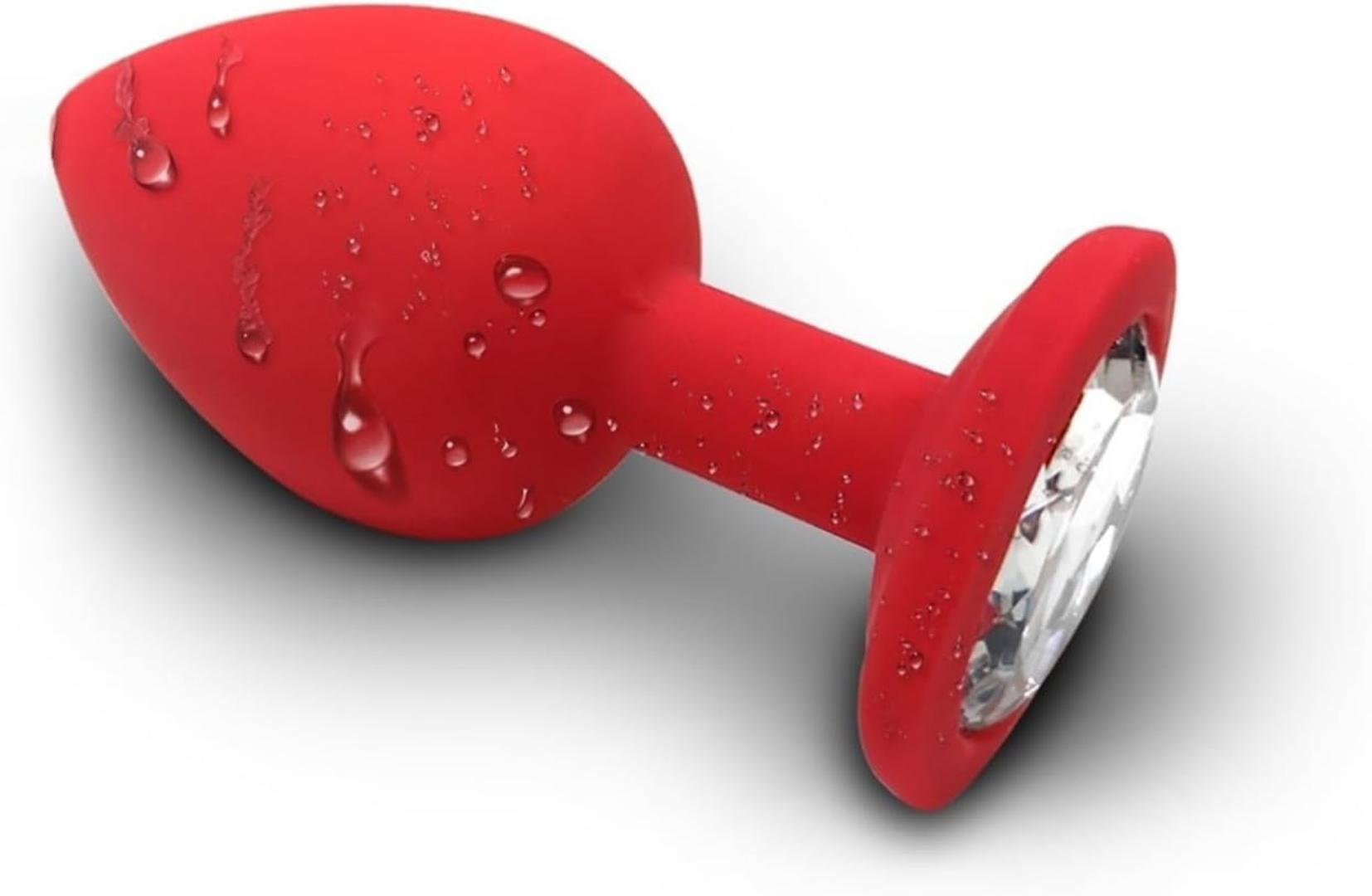 Soft Silicone Anal Butt Plug Prostate Massager Adult Anal Plug Bullet vibrator Esbian Gay Sex Toys For Women Men - Red