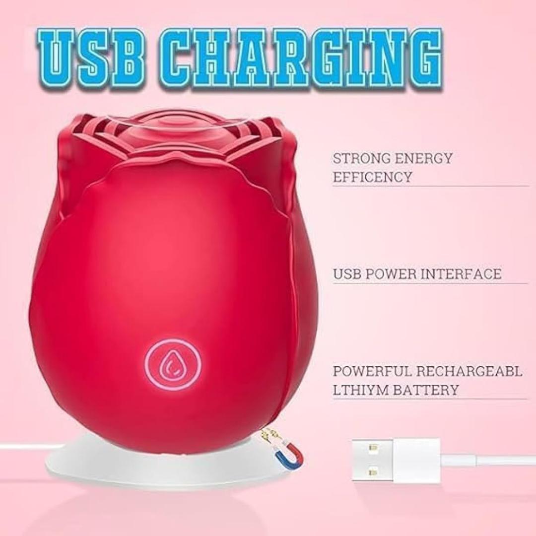 Portable Rose Sucking Vibrator Strong Shock Teasing LICKER Sex Toy For Women - image 3