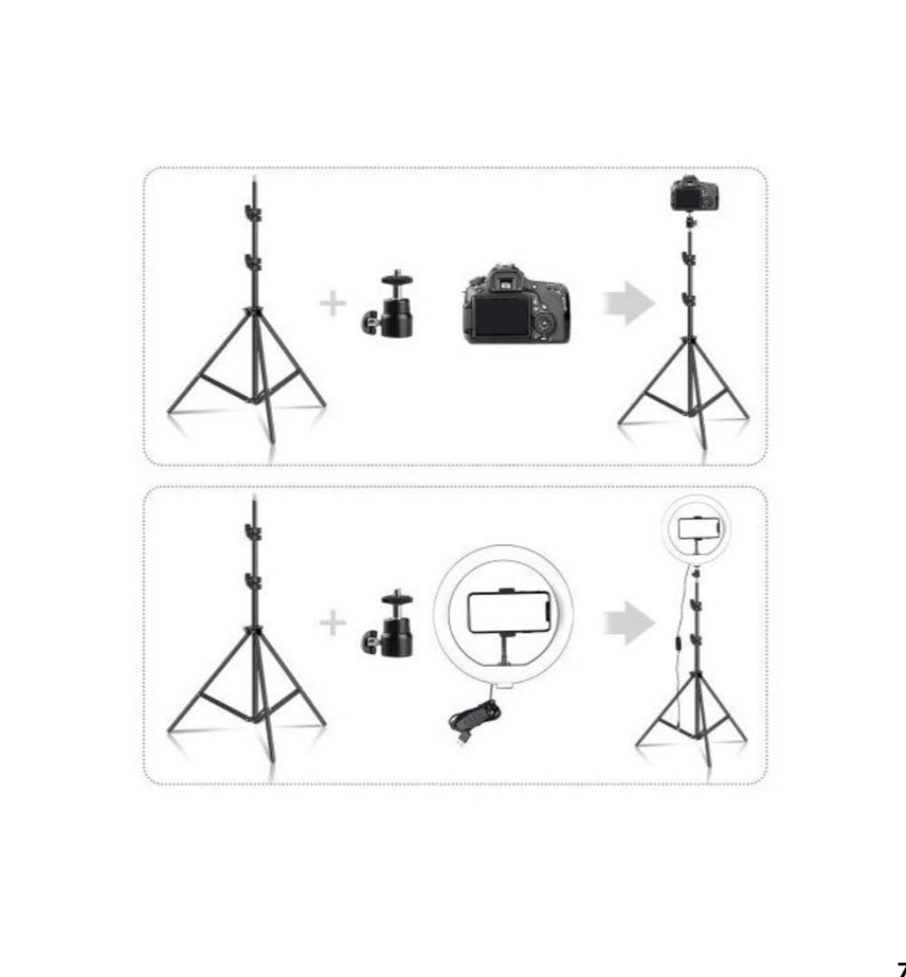 12INCH Selfie Ring Light With 2.1M Tripod Stand + Bluetooth shutter+ Cell Phone Holder For Live Stream/Makeup 12" RINGLIGHT.