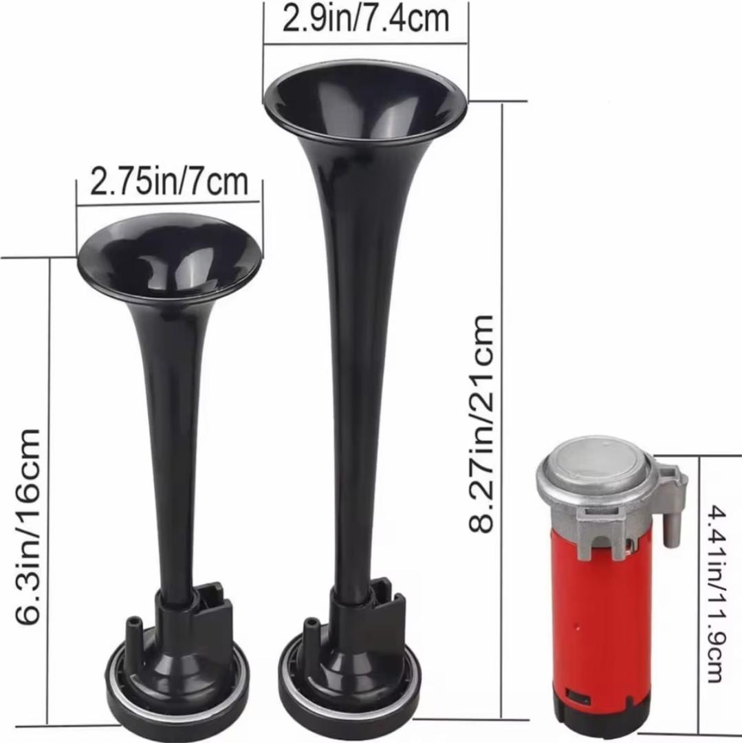 12V Air Horn Kit, Super Loud Train Horn for Truck, Air Horn Dual Truck Horn with Compressor for 12V Vehicles Trucks Pickup Trains Cars Boats