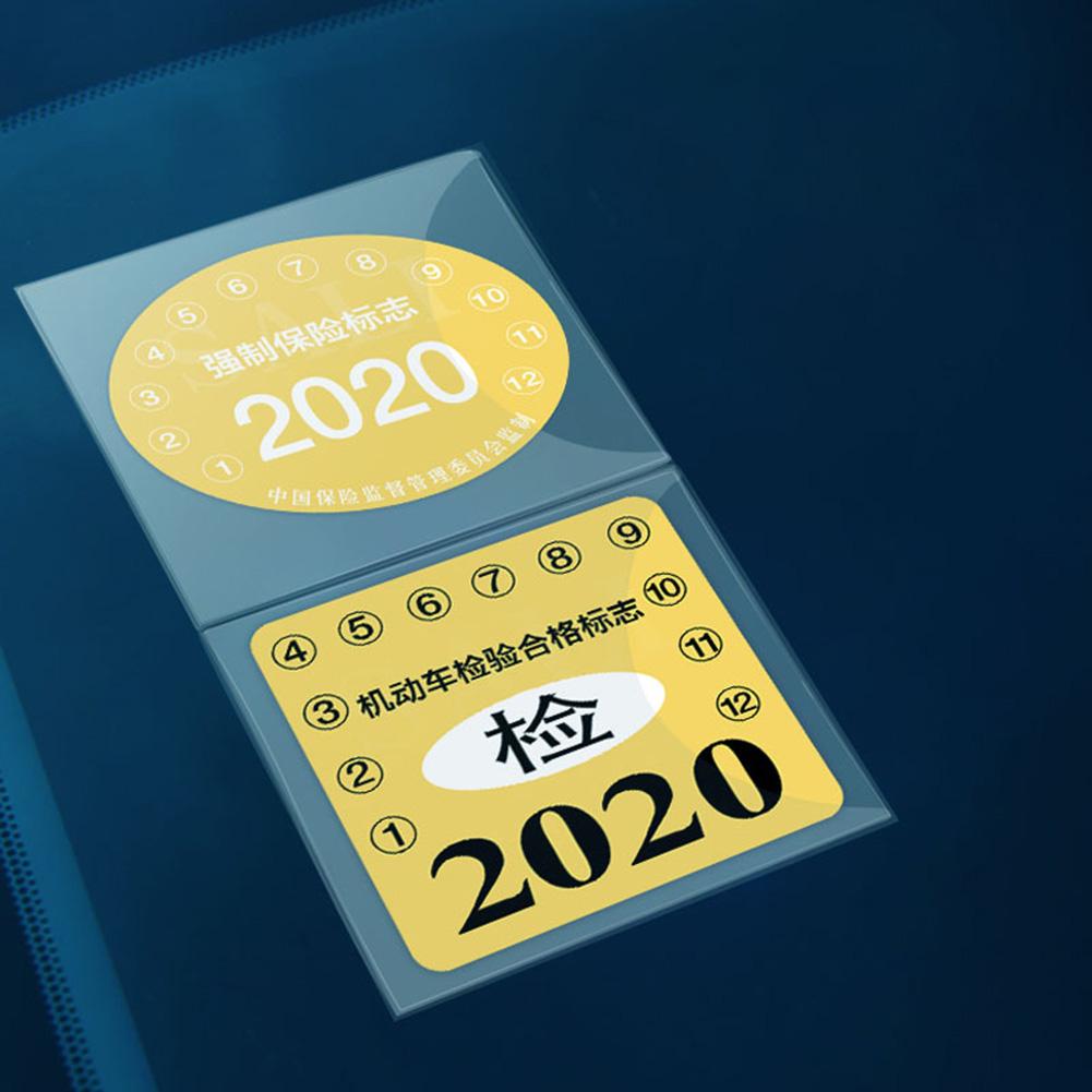 Car Styling Insurance Safe Stickers Tear-Free Bag Annual Electrostatic Inspection Sign Pouch Windshield ESD Sticker Accessories