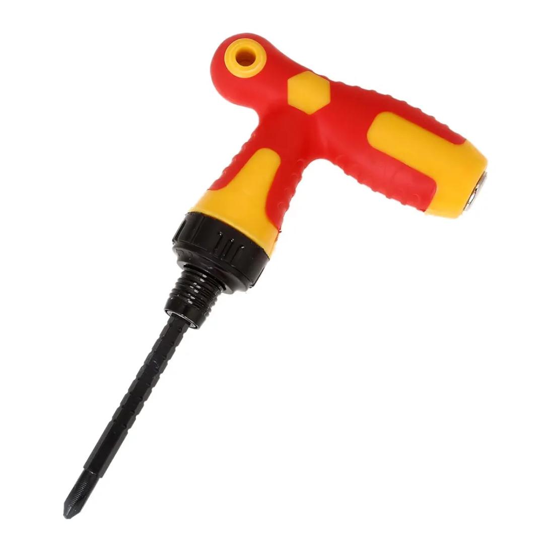 Ratchet Wrench T Handle Ratchet STAR FLAT Screwdriver Multi Use Screwdriver Handle File Manual Wooden Handle